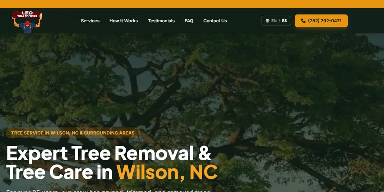 Website we built for Leo Tree Experts