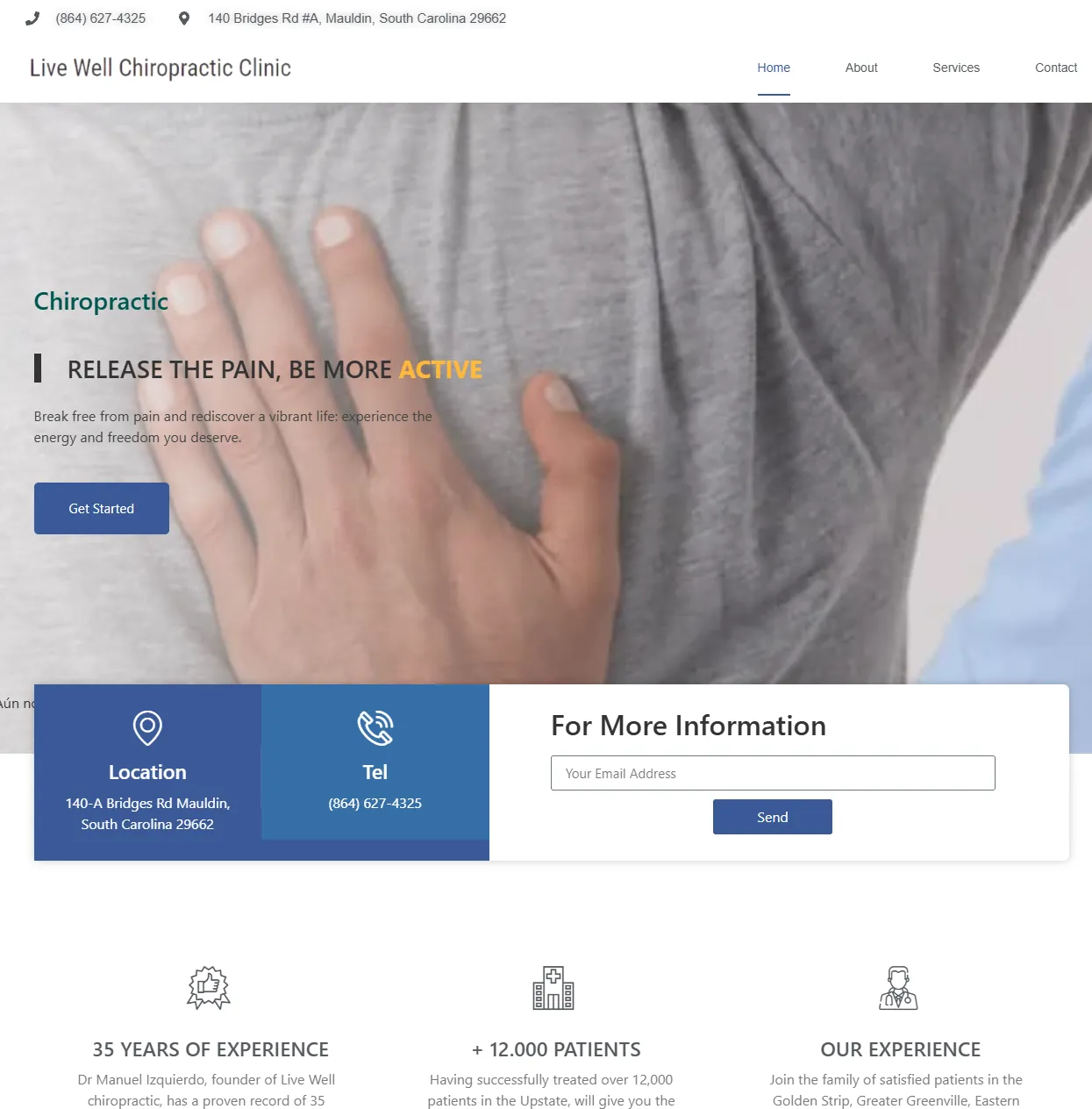 Página web que hicimos para Live Well Chiropractic Clinic